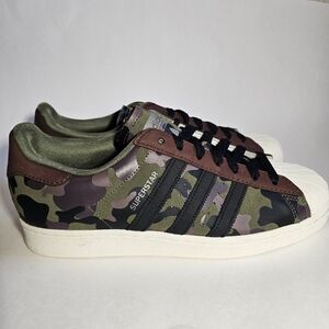 New Men’s Adidas Originals Superstar Shoes "Camouflage" (HQ8866) Size 9.5